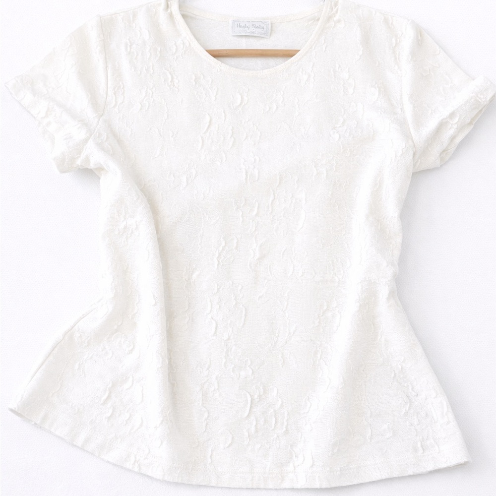 ✨ Vintage Hanky Panky Cream Textured Floral Top ✨ - Picture 8 of 8